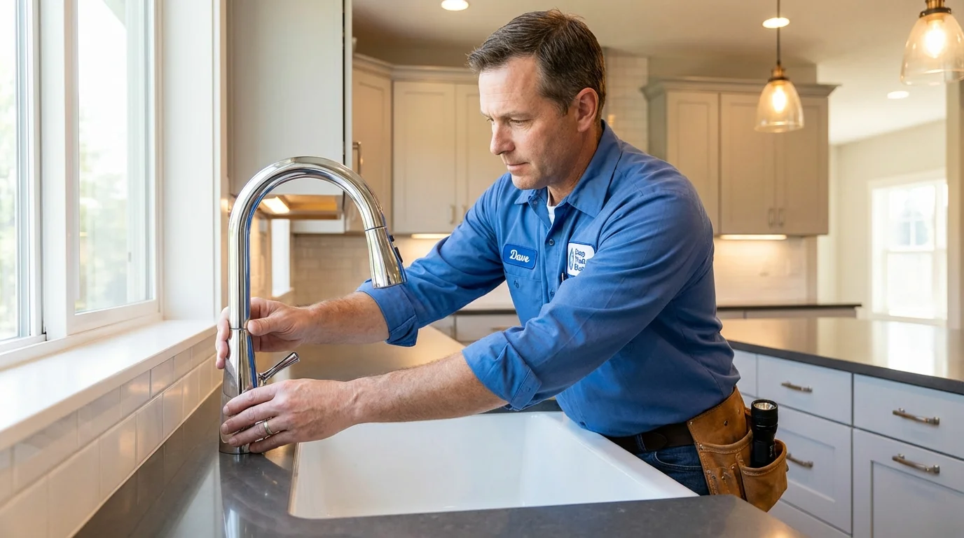 Kitchen faucet installation by Johns Plumbing LLC in South Hadley